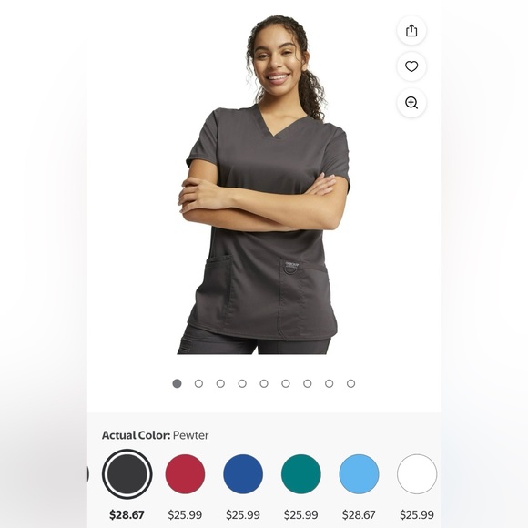 Cherokee Workwear Scrub Top - Picture 1 of 4